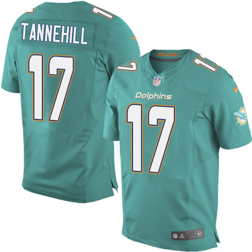 Men's Elite Ryan Tannehill Nike Jersey Aqua Green Home - #17 NFL Miami Dolphins